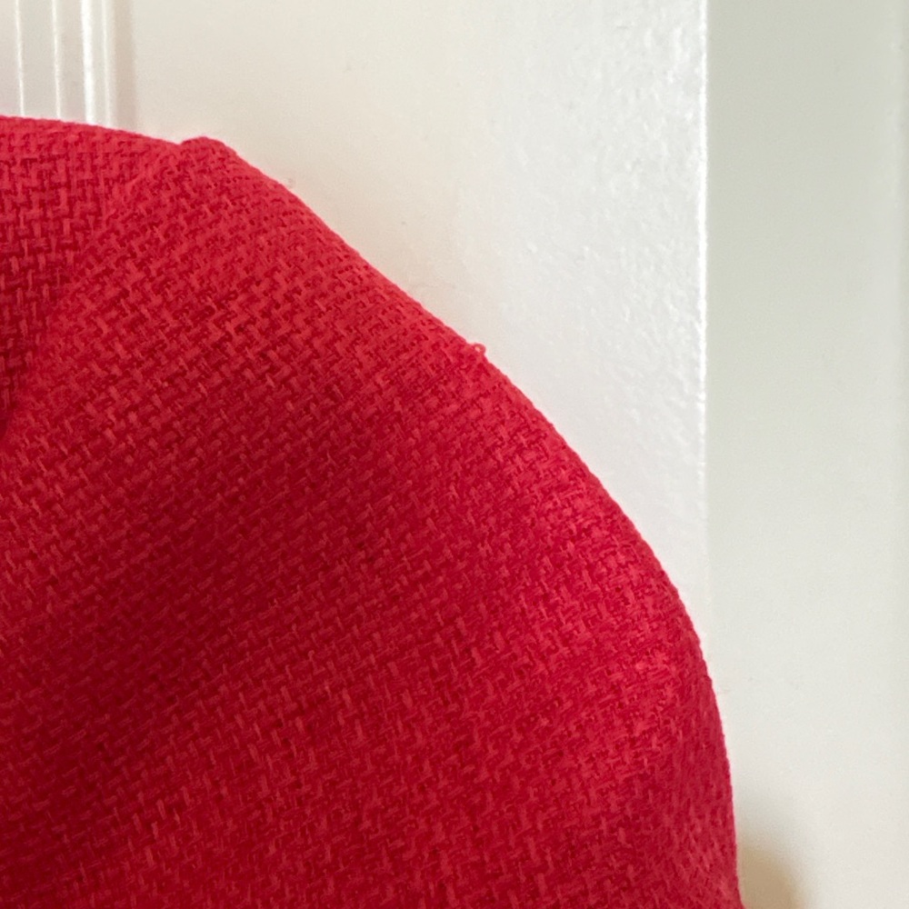 ANTONIO MELANI Red Midi Dress with Ruffle Neckline - Picture 5 of 6